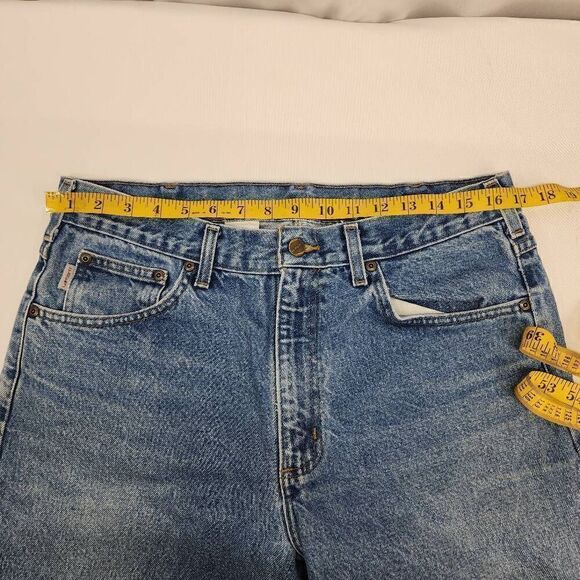Carhartt Size 34 x 32 Men's Relaxed Fit Light Wash Blue Denim Jeans U - Picture 3 of 8